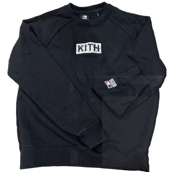 Kith MLB Dodgers Arched Crew Neck Sweatshirt Size Small Black - Picture 1 of 9